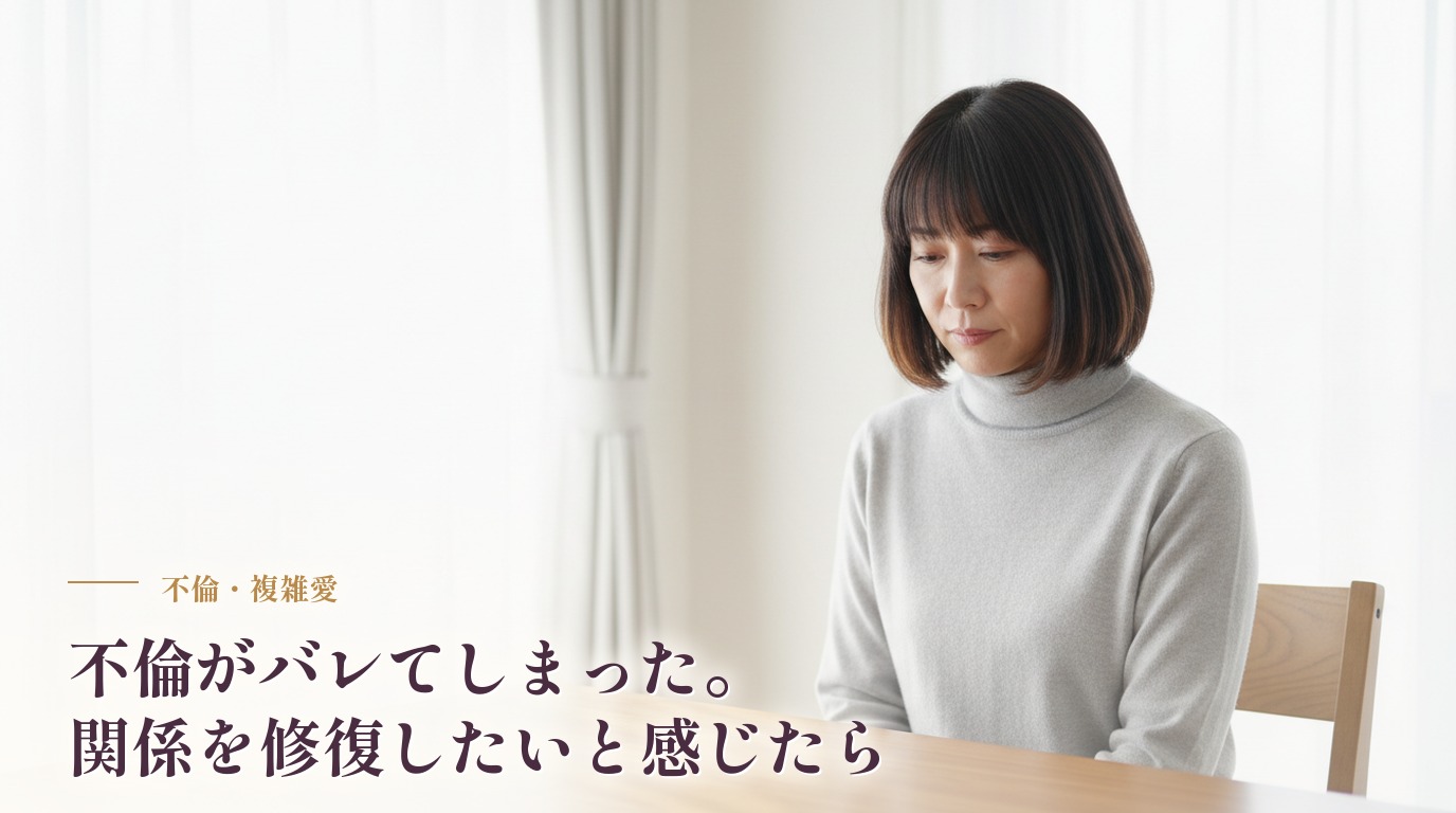 不倫がバレてしまった。関係を修復したいと感じたら