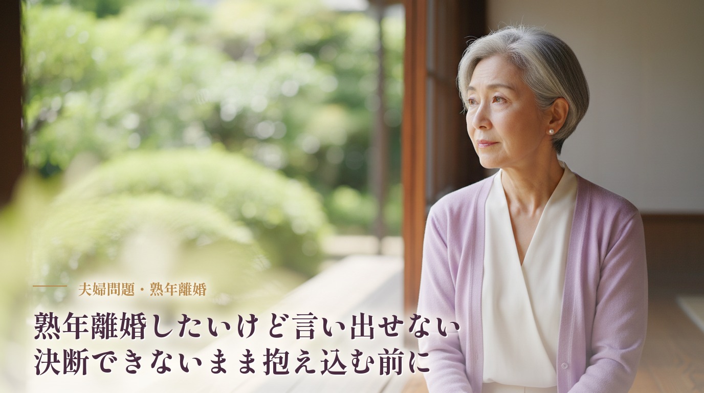 熟年離婚したいけど言い出せない。決断できないまま抱え込む前に