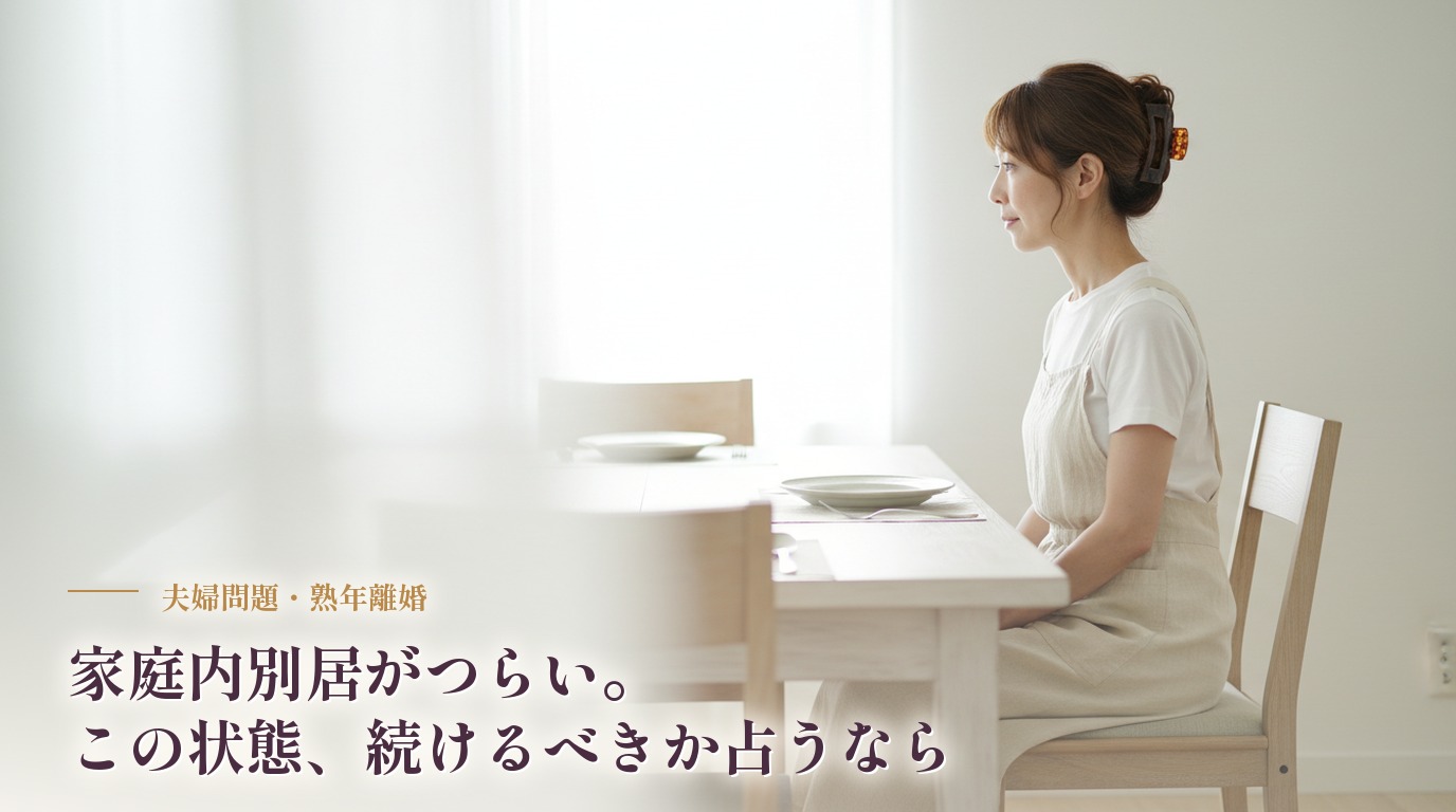 家庭内別居がつらい。この状態、続けるべきか占うなら