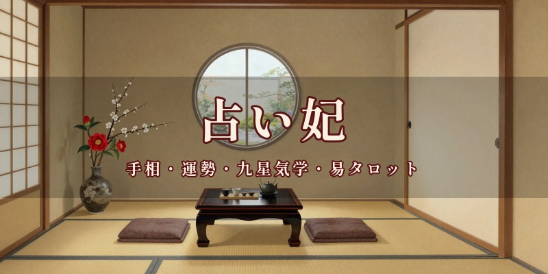 占い妃｜宮崎市橘通東3丁目の四季通りで、手相や九星気学、易タロットを使って鑑定する占いの店