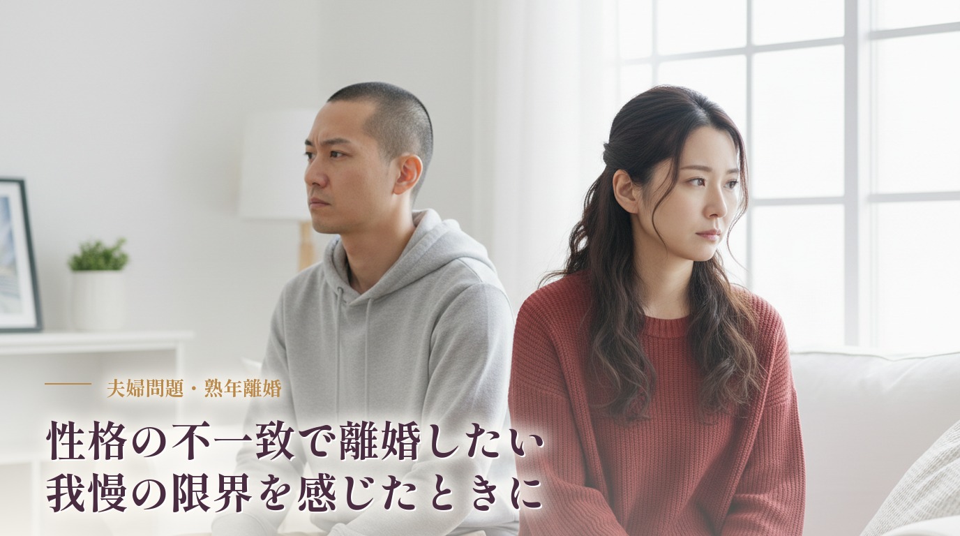 性格の不一致で離婚したい。我慢の限界を感じたときに