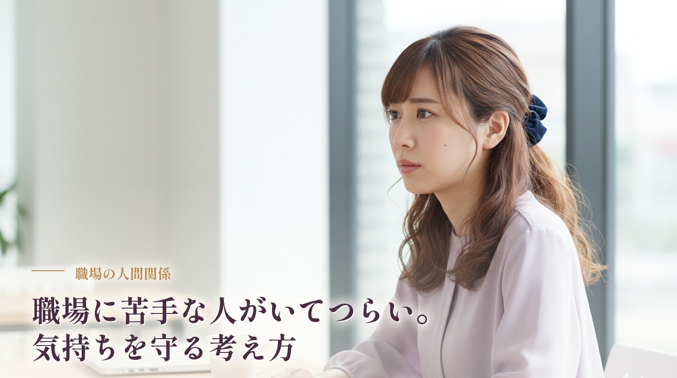 職場に苦手な人がいる。毎日顔を合わせるのがつらいとき、気持ちを守る考え方