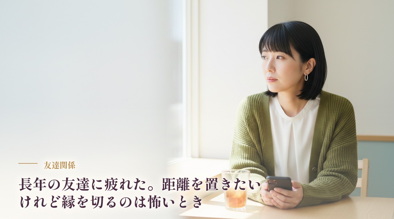 長年の友達に疲れてしまった。距離を置きたいけれど、縁を切るのは怖いとき